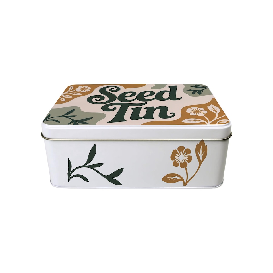 image 1 of Floral Seed Storage Tin