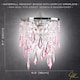 image 4 of Modern Waterfall Design Pendant Shade with Clear/Pink Acrylic Drops and Beads | Pink | Pink | 1