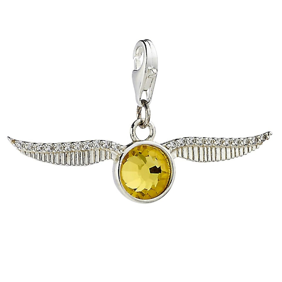 image 1 of Harry Potter Golden Snitch Clip on Charm with Crystals Elements BHPSC004