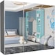 image 4 of Expansive 250cm 3-Door Sliding Mirrored Wardrobe with Integrated Drawers | White, Black, Grey Finish Black | Black250cm 
