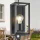 image 5 of Set of 2 Brandon - Black Motion Sensor Outdoor Wall Lights | Black | Clear | 2
