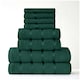 image 1 of VELVETIO 8 Piece Towel Bale Set Boston Shiny Stripe Pattern - 100% Cotton, 450 GSM Green | Dark Green