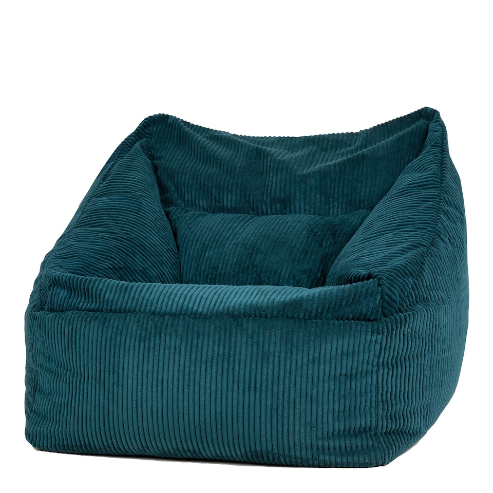 image 1 of Natalia Large Beanbag and Pouffe Set Corduroy Teal | Green | Teal | XL | 2