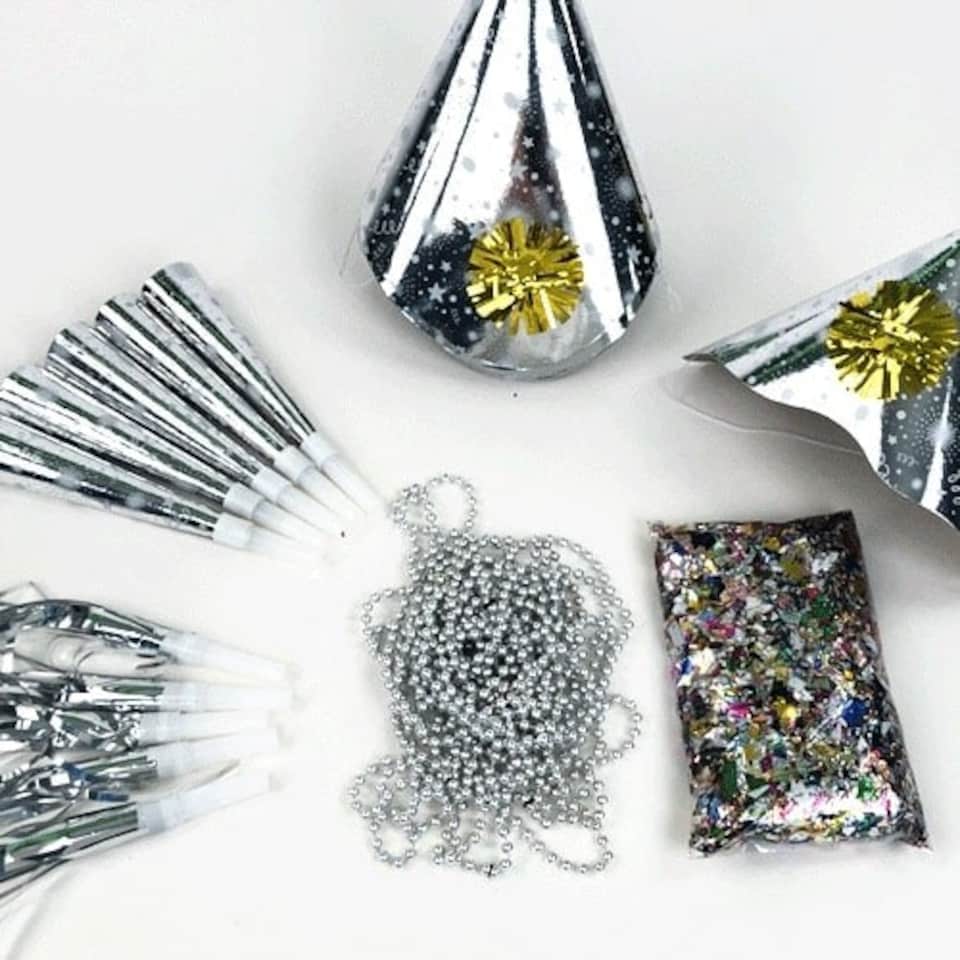 image 1 of Silver New Year Party Kit for 10