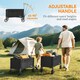 image 6 of Outsunny Folding Trolley on Wheels, Garden Cart with Openable Sides, Black