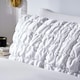 image 5 of OHS Soft Quilted Seersucker Duvet Cover Set White | White | Double