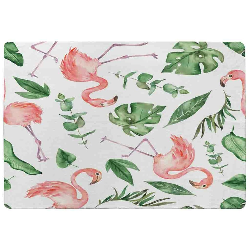 image 1 of Flamingo & Leaves Rug Multi | XL