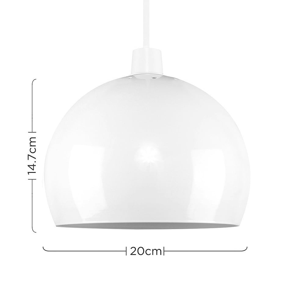 image 1 of ValueLights Retro White Arco Style Dome Ceiling Pendant Light Shade
