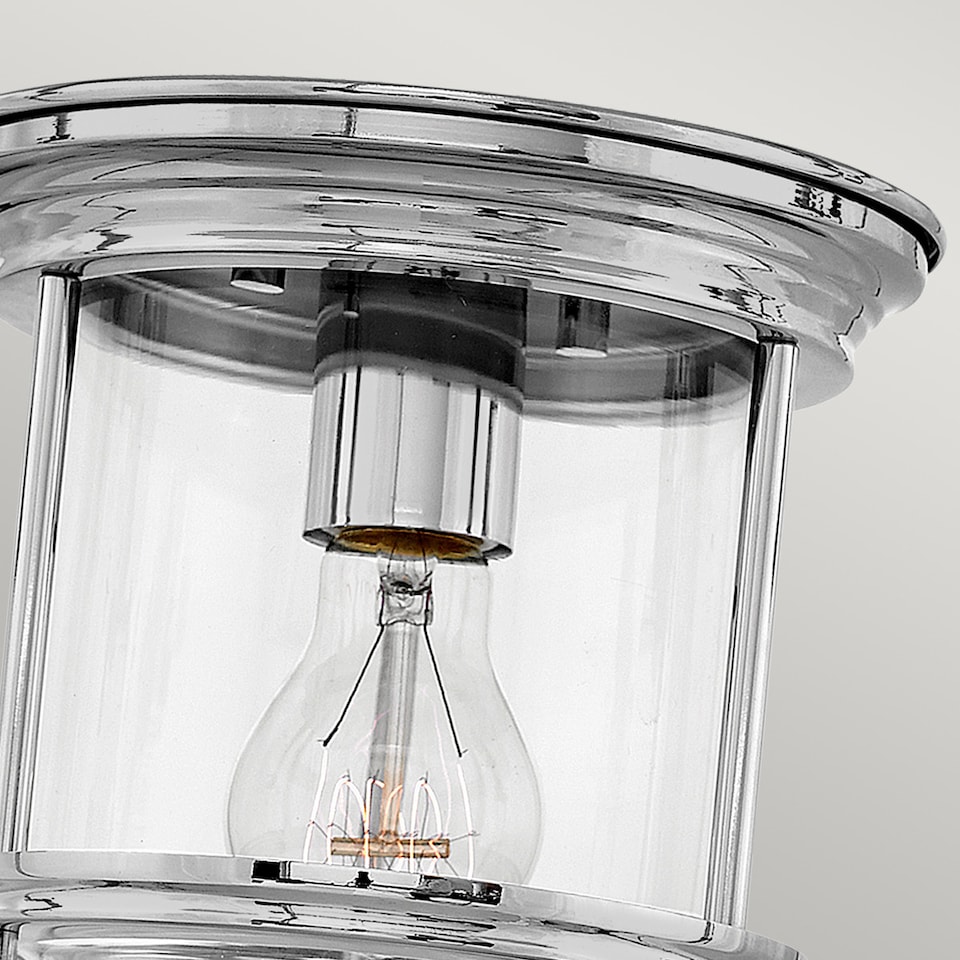 image 1 of Hinkley Hadrian 1 Light Flush Mount Chrome with Glass IP44