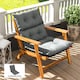image 2 of Outsunny Adirondack Chair Cushion Rocking Chair Cushion w/ Ties Grey | Light Grey