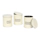 image 1 of Harbour Housewares 3pc Round Metal Tea Coffee Sugar Canister Set - Cream