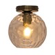 image 3 of Set of 2 Barnum - Dimple Glass Globe Antique Brass Ceiling Lights