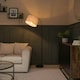 image 2 of ValueLights Modern Designer Style Black Curved Stem Floor Lamp With Grey Drum Shade