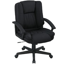 HOMCOM Swivel Executive Office Chair Mid Back Chair w/ Arm, Black Black
