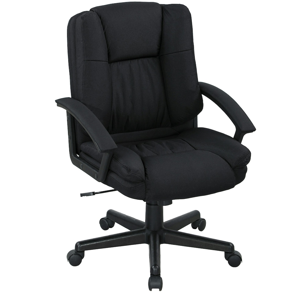 image 1 of HOMCOM Swivel Executive Office Chair Mid Back Chair w/ Arm, Black Black