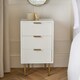 image 6 of OHS 3 Drawer Modern Ribbed Office Side Bedroom Nightstand Bedside Table - White
