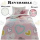 image 6 of VELVETIO Hearts Duvet Cover Set Reversible Polycotton Kids Beddings Pink | Single