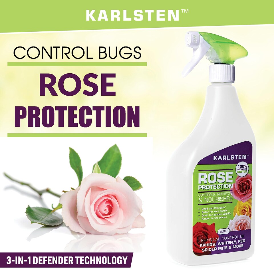 image 1 of Karlsten 3-in-1 Rose Protection Spray | Kills Aphids, Whiteflies & Spider Mites | Prevents Powdery Mildew, Black Spot & Fungal Diseases | Rose Feed & Plant Tonic for Stronger, Healthier Growth