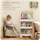 image 6 of AIYAPLAY Kids Bookshelf, 3 Tier Children Bookcase, Bear Theme Toddler Space-Saving Bookcase for Living Room, Kids Room, Playroom, White