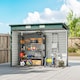 image 8 of Outsunny 8 x 4FT Garden Shed, Galvanised Metal Shed, Easy to Assemble, Outdoor Tool Storage Shed with Pent Roof, Lockable Door and 2 Vents, Green