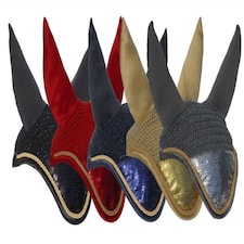 Rhinegold Sequin Fly Veil | Gold | Colour: Gold
Size: Cob