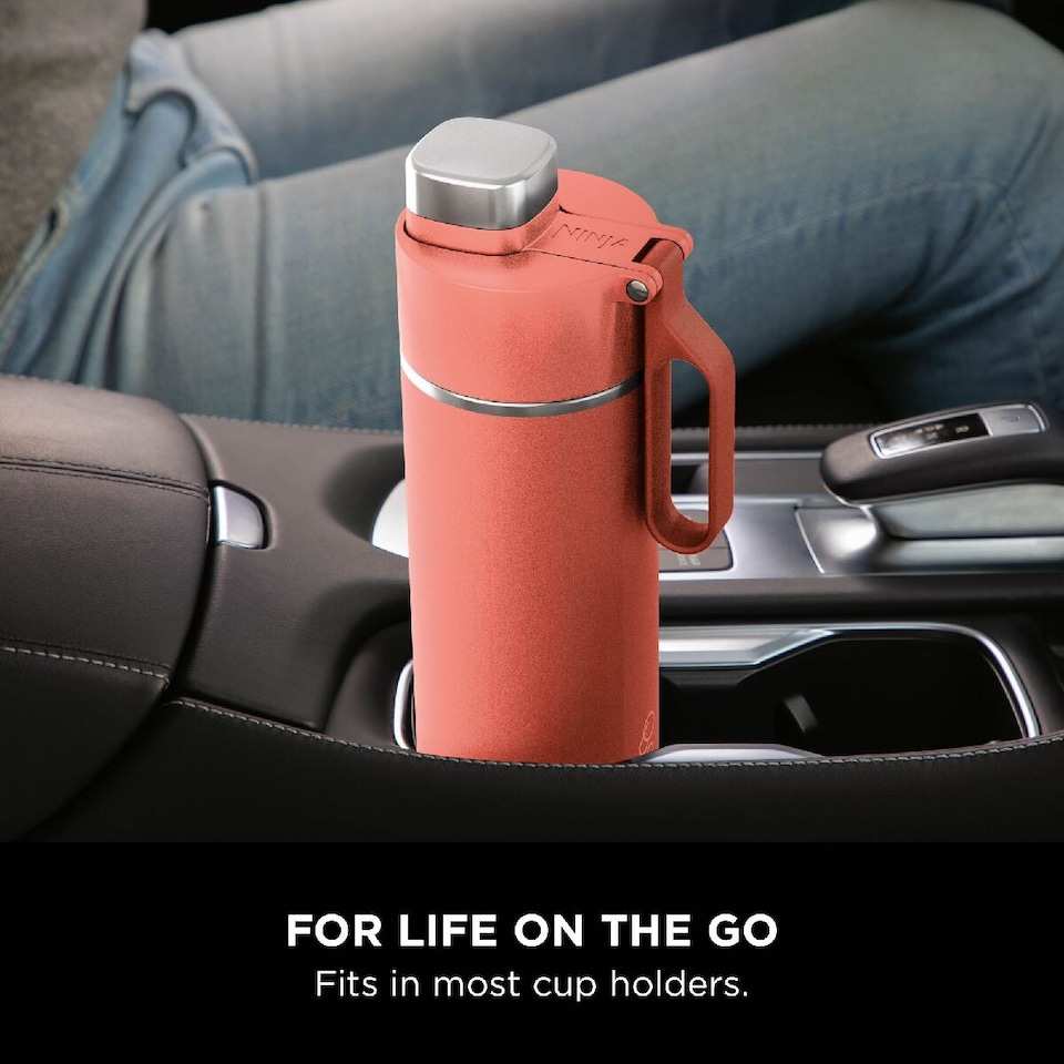 image 1 of Ninja Thirsti 530ml Travel Bottle Coral DW1801EUUKPE
