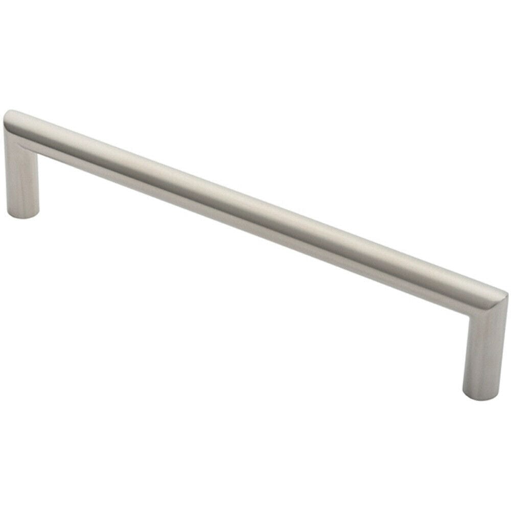 Loops 19mm Mitred Pull Door Handle 300mm Fixing Centres Satin Stainless Steel in Metallics