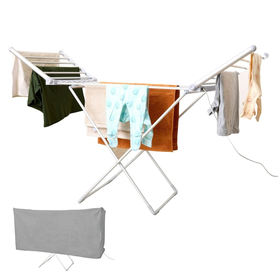 image 1 of Rediffusion Indoor 3 Tier Electric Heated Clothes Airer with Cover included