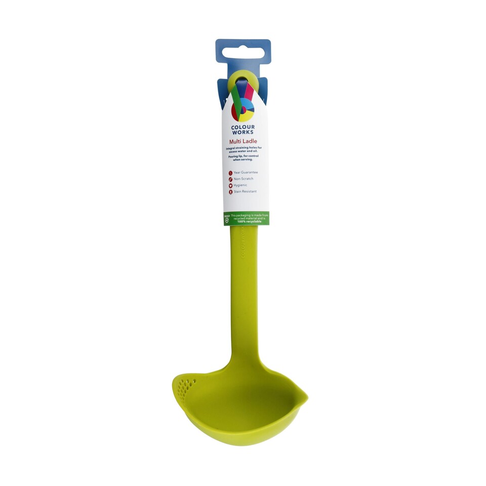 image 1 of Colourworks Silicone Kitchen Ladle with Spout Green