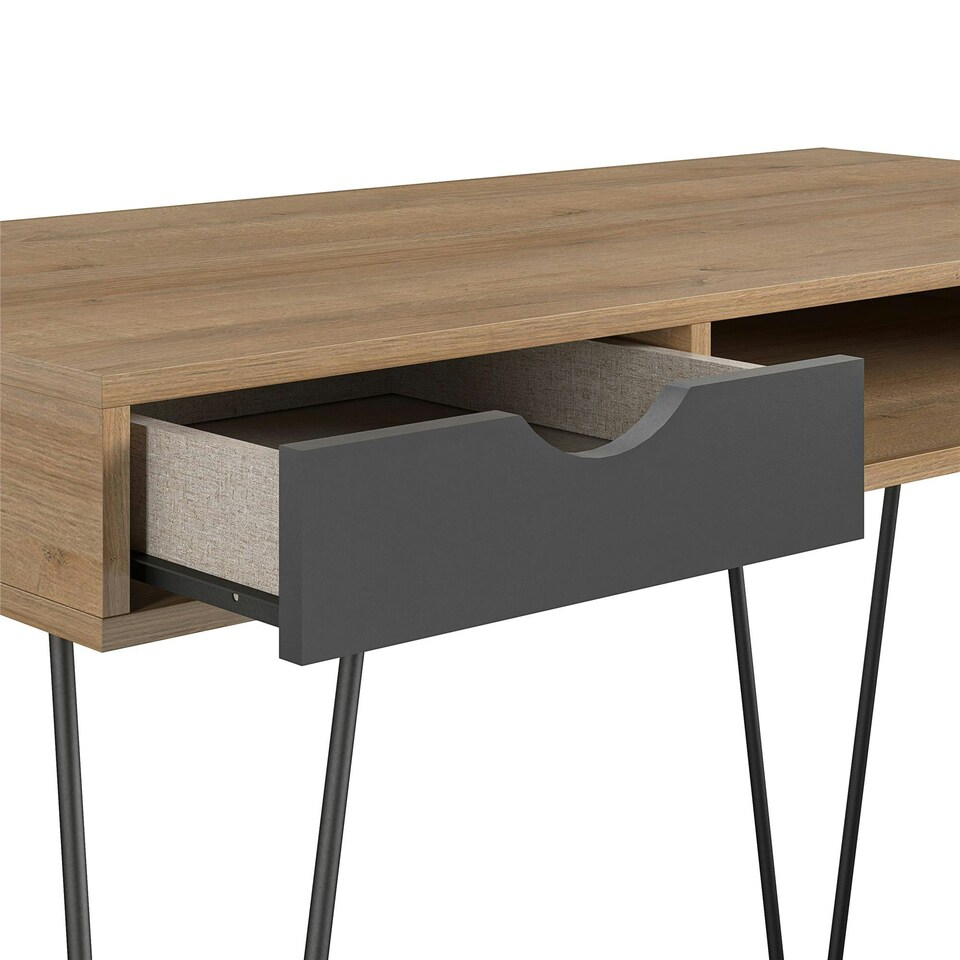 image 1 of Concord desk with storage in brown / black