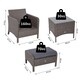 image 7 of Outsunny 5 Pieces Outdoor Patio Furniture Set Wicker Conversation Set Dark Grey