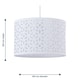 image 7 of White Laser Cut 30cm Pendant Lightshade | White | Large | 1