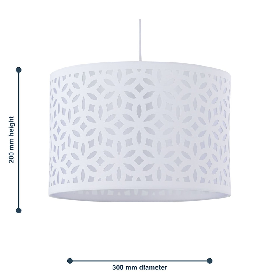 image 1 of White Laser Cut 30cm Pendant Lightshade | White | Large | 1
