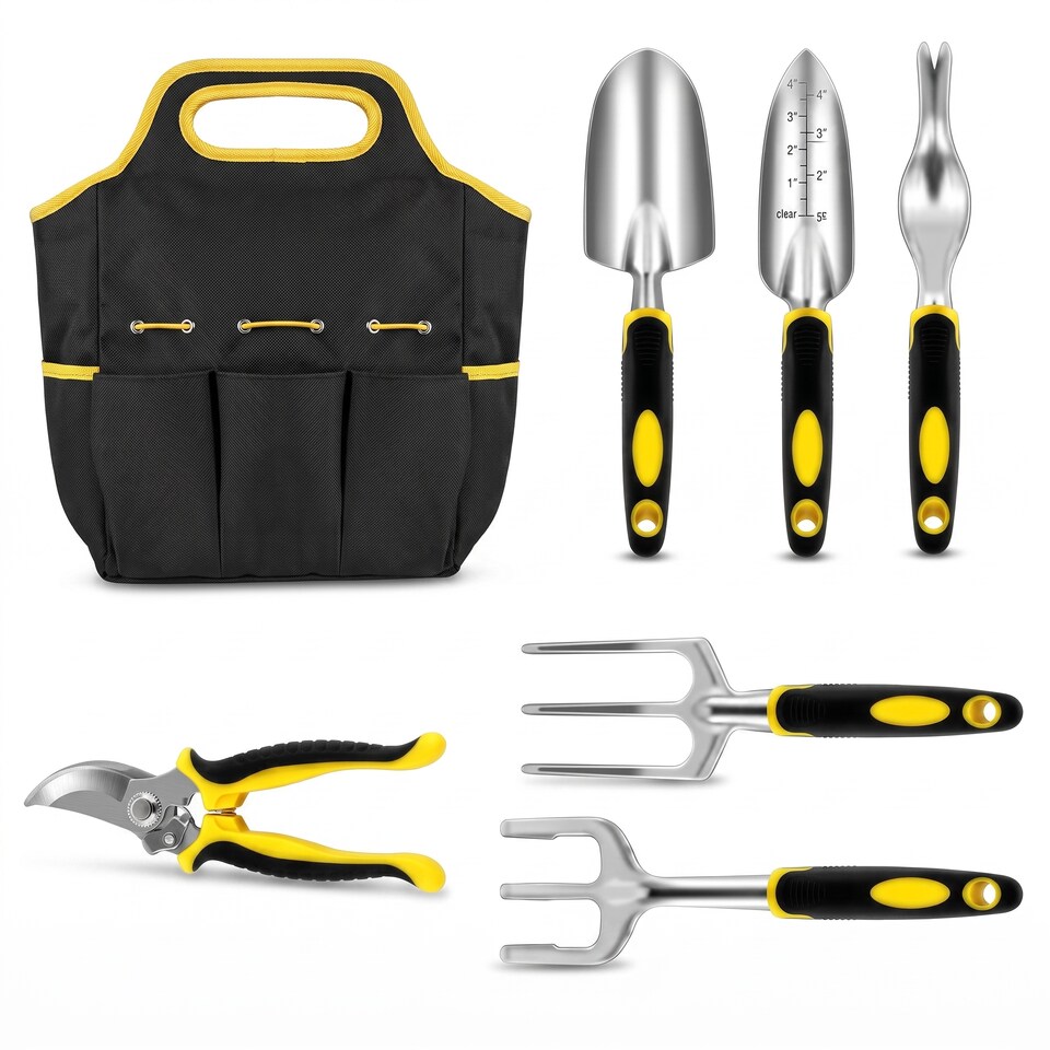 image 1 of Gardening Tool Set Kit with Storage Bag 7 Piece