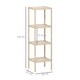 image 8 of 4-Tier Bathroom Storage Shelving Unit, Freestanding Bamboo Shelves, Natural Yellow