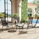image 2 of Outsunny 4-Piece Stackable Garden Chairs, Black Black | Black
