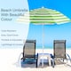 image 3 of Beach Tilting Parasol Umbrella 1.7m UV Protection Sun Shade for Patio, Garden & Outdoor Green