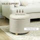image 10 of HOMCOM 45cm Round Ottoman with Storage, Lid, Cashmere Footstool, Cream White | Cream