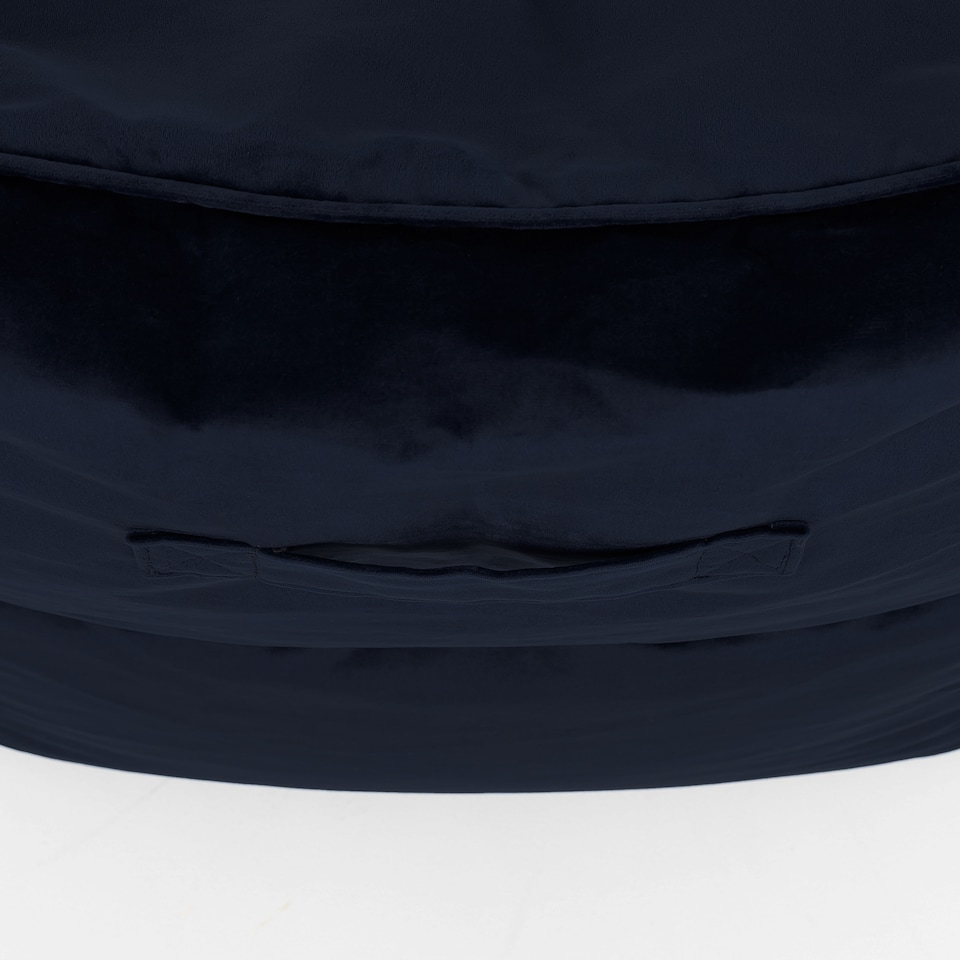image 1 of Natalia Velvet Adults Bean Bag Armchair and Pouffe, Ready Filled Large Beanbag Midnight Blue | Blue | Midnight Blue | XL | 2
