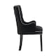 image 3 of Set of 4 Velvet Dining Chairs with Armrest, Ergonomic Scoop Knockerback & Button Tufted Wood Legs Black