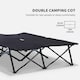 image 5 of Outsunny Double Camping Bed Camping Cot Foldable Sunbed Outdoor Patio Sleeping Bed Super Light with Carry Bag (Black) | Black