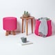 image 6 of Homescapes Hot Pink Tall Cotton Knitted Footstool on Legs