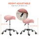 image 3 of HOMCOM PU Leather Saddle Stool w/ Moulded Padded Seat Adjustable Height Pink