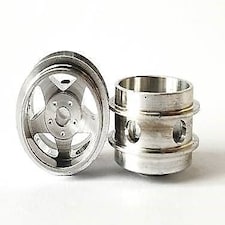 Staffs Slot Cars UK 5 Spoke Alloy Air Rims Wheels x 2 Staffs04 New