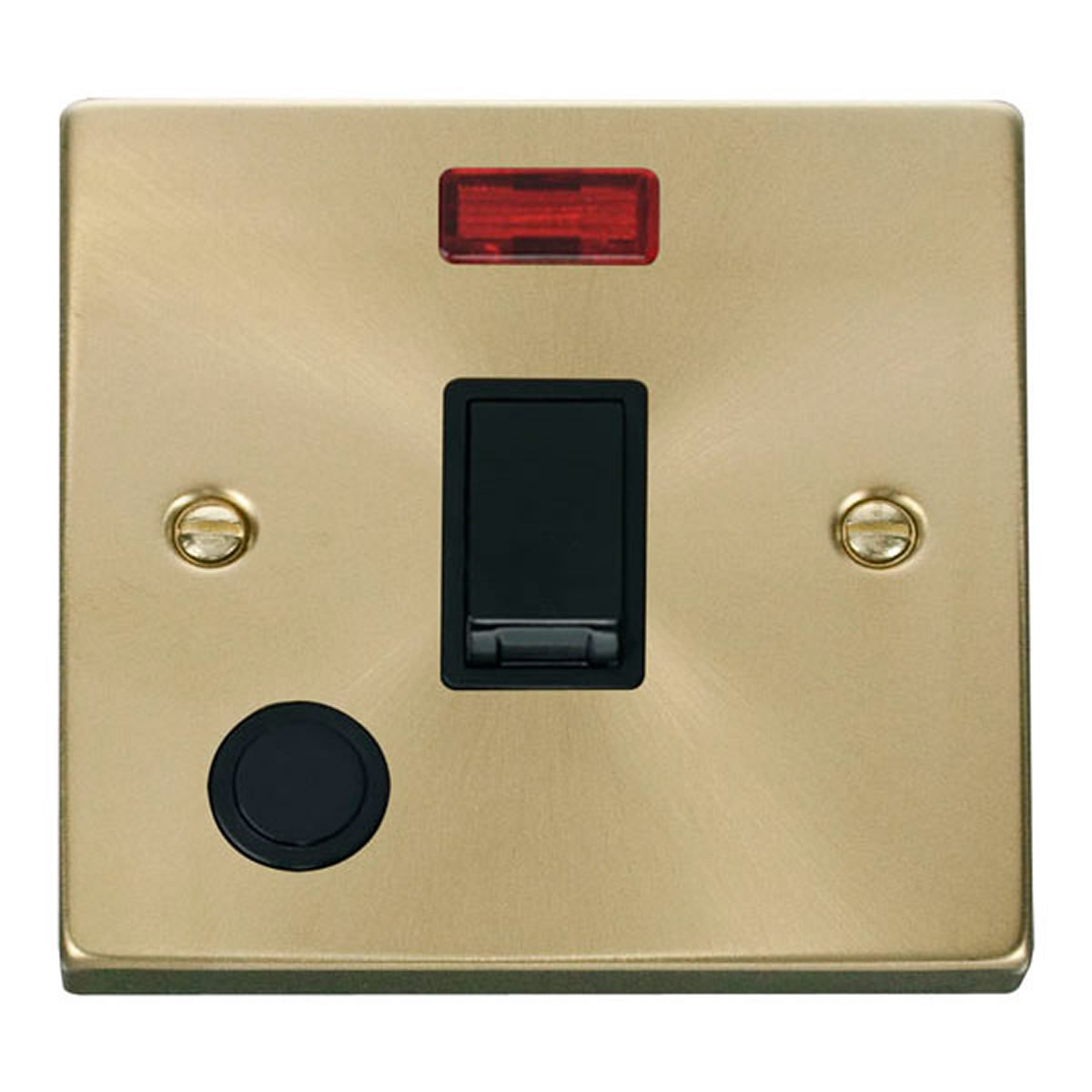 SE HOME Satin Brushed Brass 1 Gang 20A DP Switch With Flex With Neon Gold Satin Brass