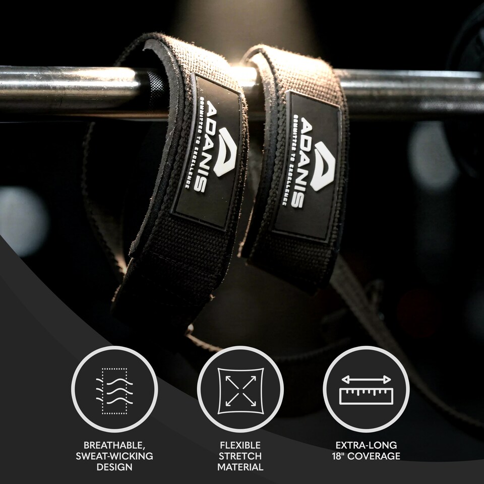 image 1 of Adanis Weight Lifting Straps for Gym and Heavy Lifts