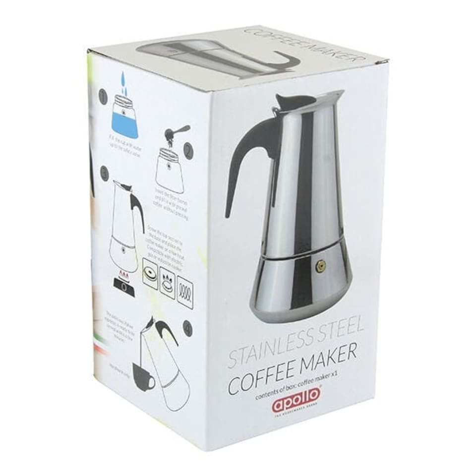 image 1 of Apollo Stainless Steel Induction 6 Cup Coffee Maker