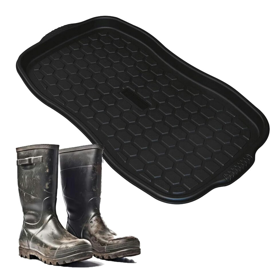 image 1 of 2 x Shoe Tray Organiser Designed To Protect Carpets Non-Slip Ideal For Home Use Black