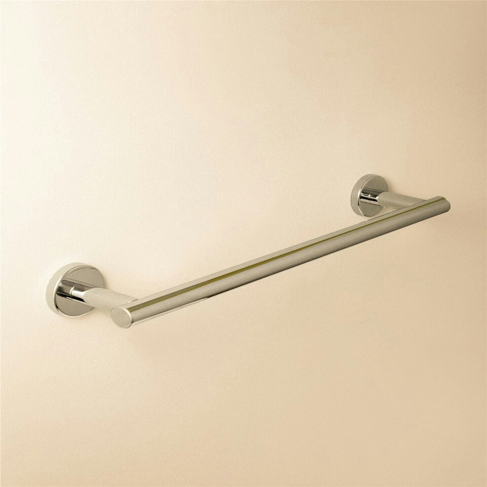 image 1 of Cosmic Wall Mounted Towel Round Rack with Chrome Finish Silver for Bathroom 46cm