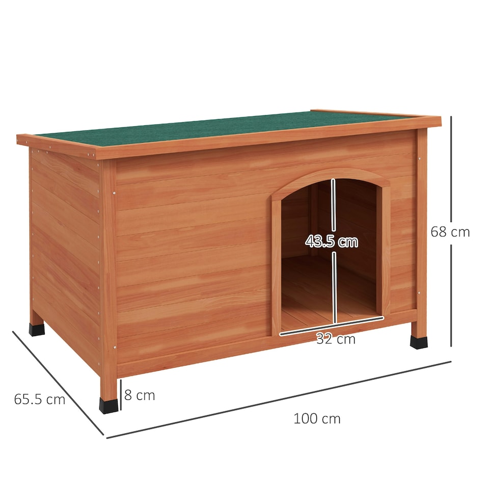 image 1 of PawHut Wooden Dog Kennel with Removable Floor, Openable Roof